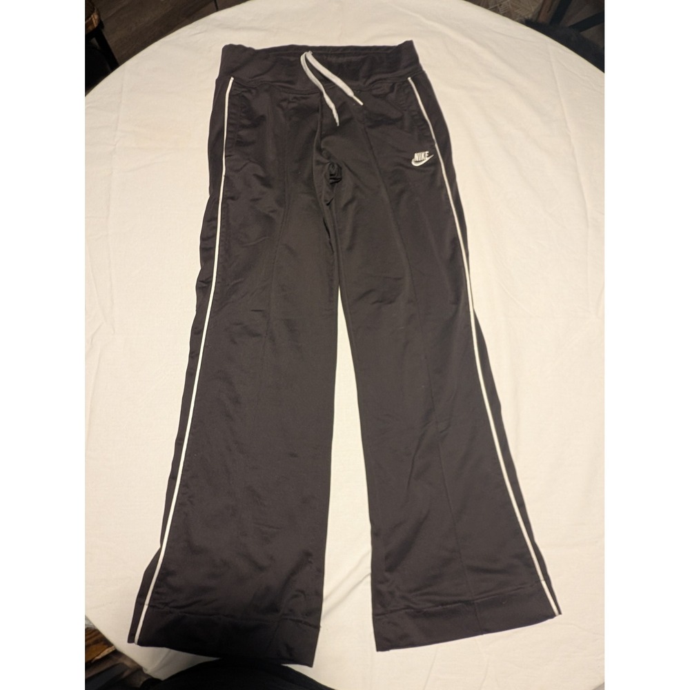 Nike Sportswear Kids Black Track Pants White Piping Drawstring XL 14-16